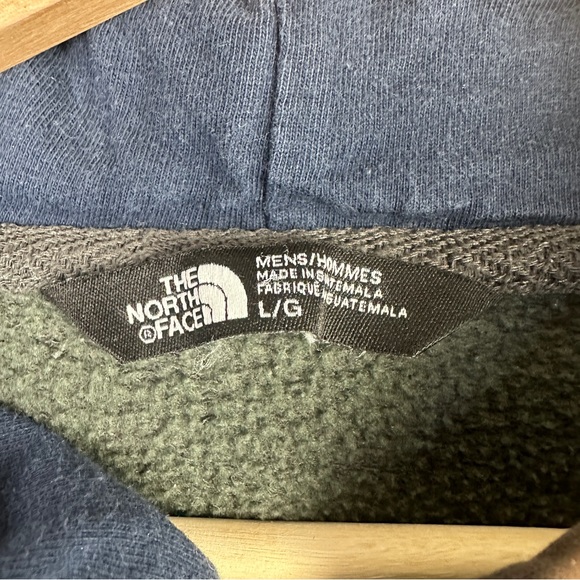 The North Face Charcoal Hoodie with Blue Logo Men’s Large - Picture 3 of 12